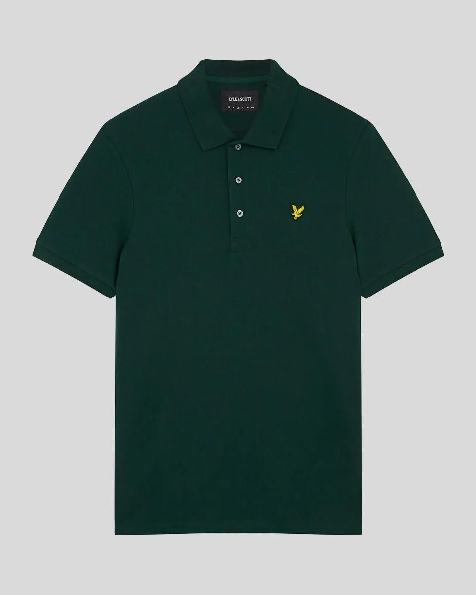 Lyle & Scott Plain Short Sleeve Polo Shirt Dark Green