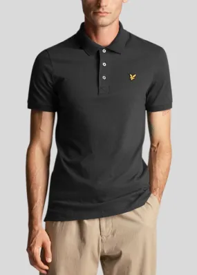 Lyle & Scott Plain Short Sleeve Polo Shirt Gunmetal