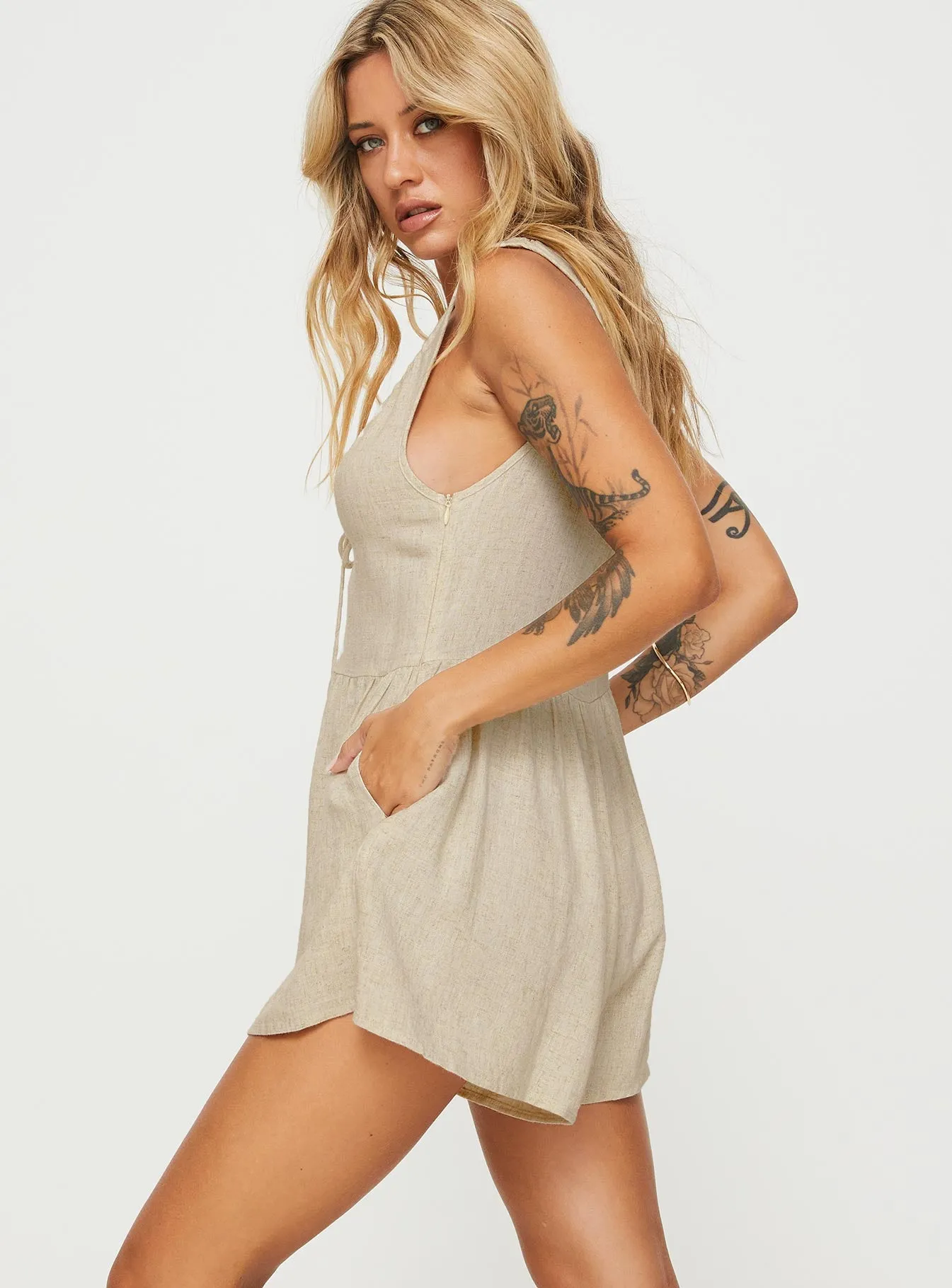 Mackellar Playsuit Beige