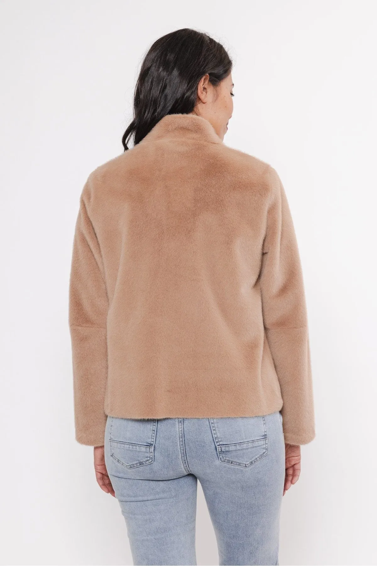 Madai Short Brown Faux Fur Jacket