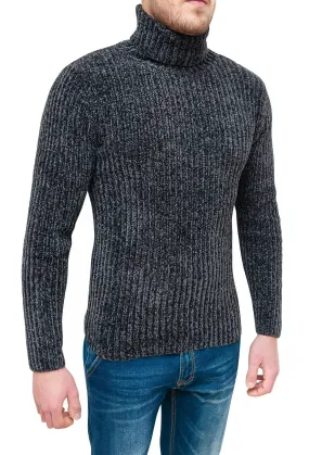 MAGLIONE DOLCEVITA UOMO GRIGIO INVERNO CASUAL PULLOVER CINIGLIA