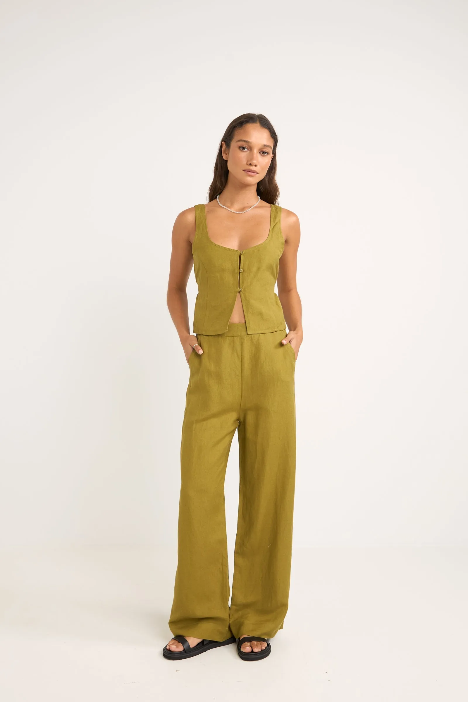 Maya Vest Top Olive