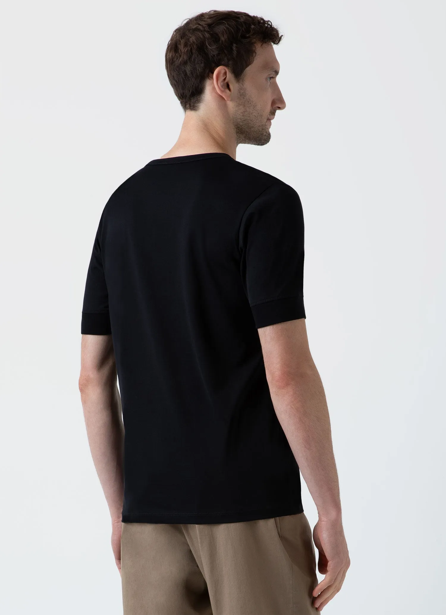 Men's Henley T-shirt in Black