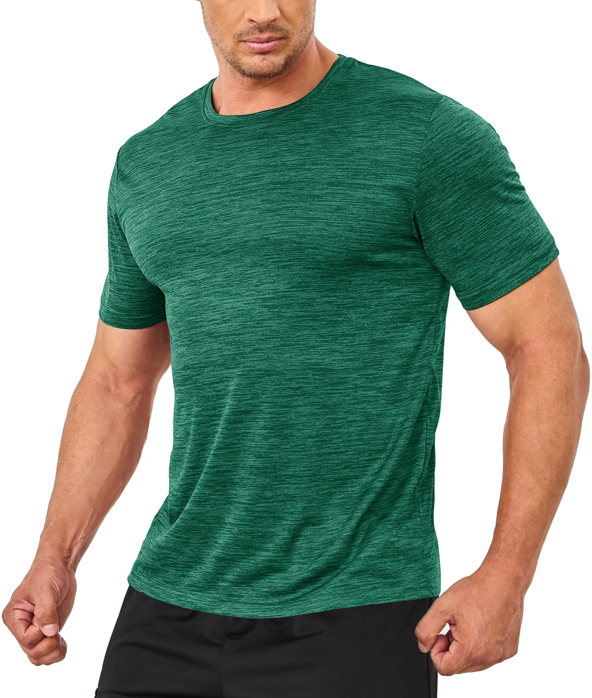 Mens Summer Quick Dry T-shirts Mens Running Tee Shirts Short Sleeve Athlete Elastic Workout Sportswear Outdoor Casual Tops