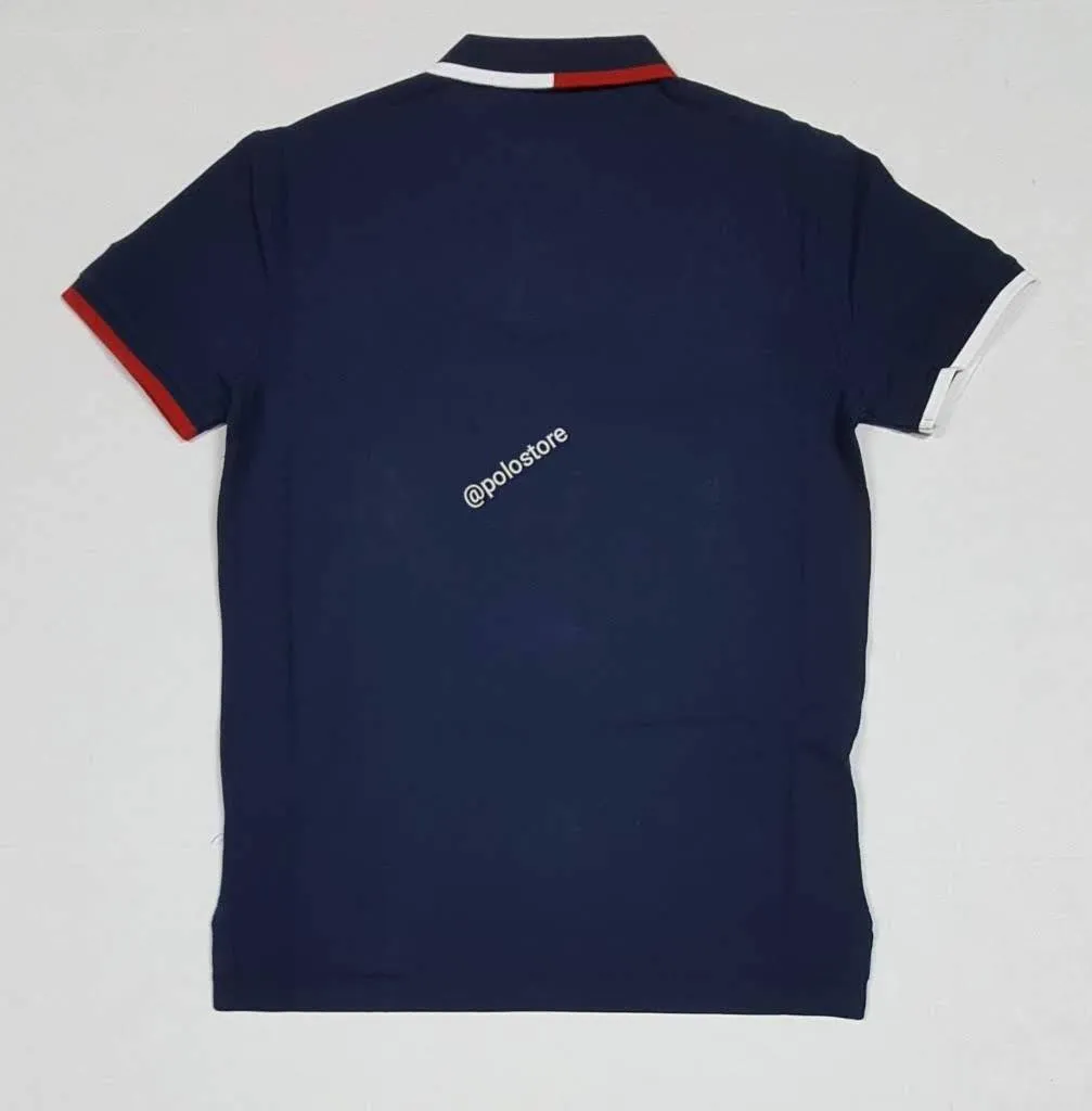 Nwt Polo Ralph Lauren Navy USA Custom Slim Fit Polo