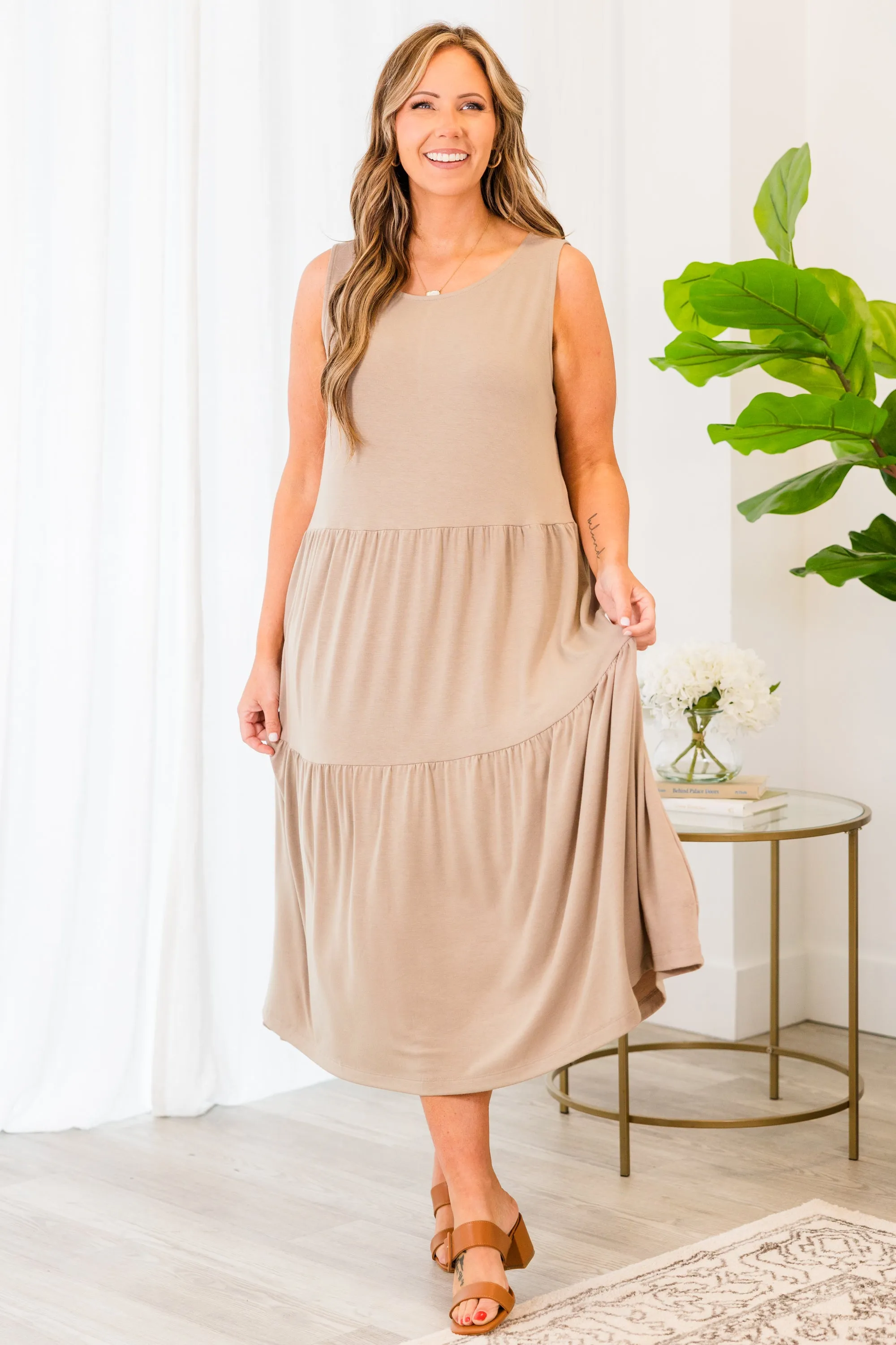 On My Own Time Dress, Ash Mocha