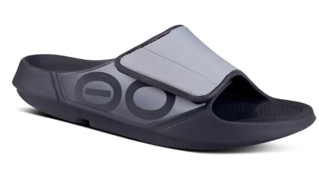 Oofos Unisex Ooahh (1550) Sport Flex Sandal- Black/Gray