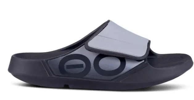 Oofos Unisex Ooahh (1550) Sport Flex Sandal- Black/Gray