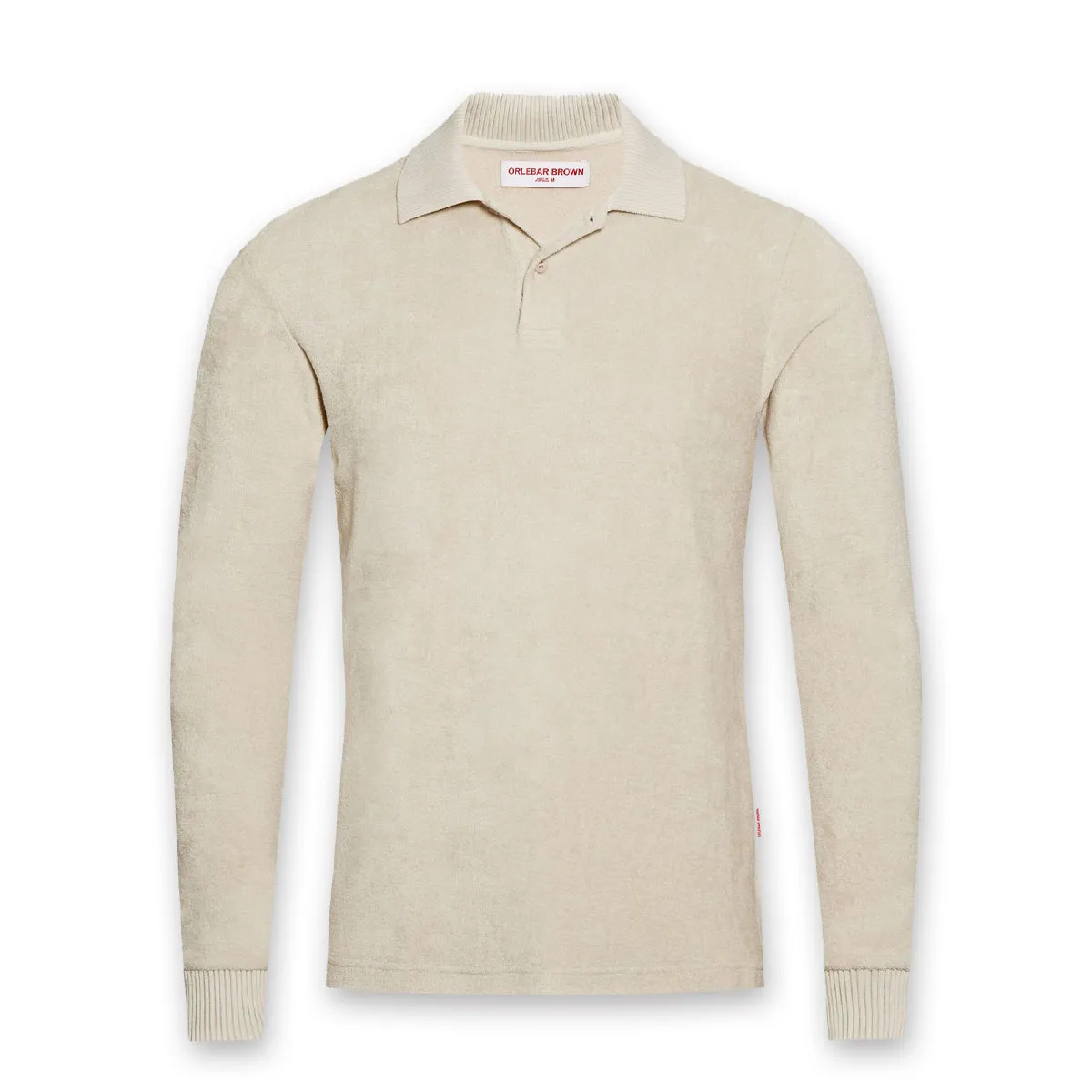 Orlebar Brown - Jarrett Towelling LS Polo Shirt in Oatmeal