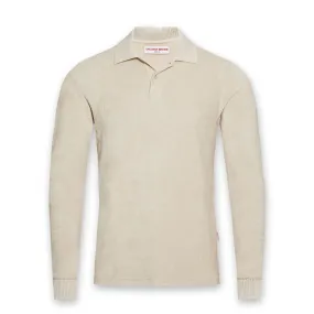 Orlebar Brown - Jarrett Towelling LS Polo Shirt in Oatmeal