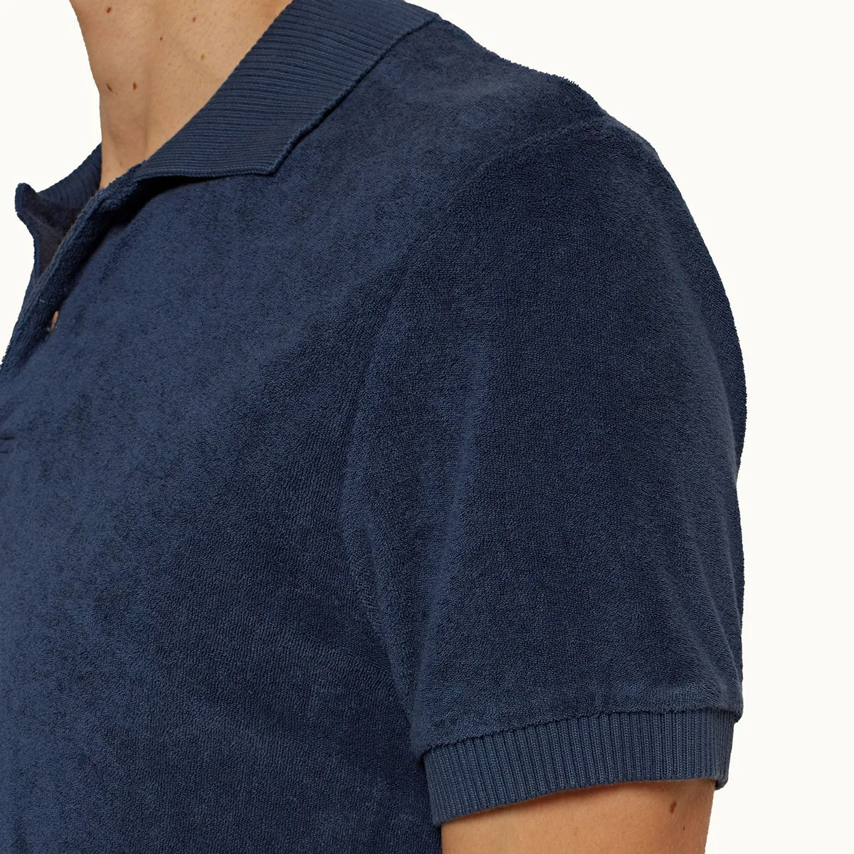 Orlebar Brown - Jarrett Towelling Polo Shirt in Classic Blue