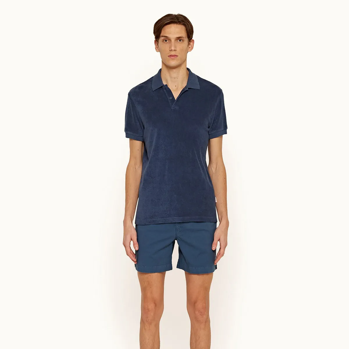 Orlebar Brown - Jarrett Towelling Polo Shirt in Classic Blue