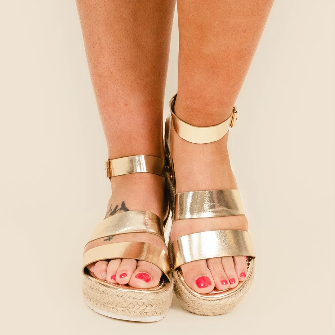 Outshine The Competition Sandals, Gold