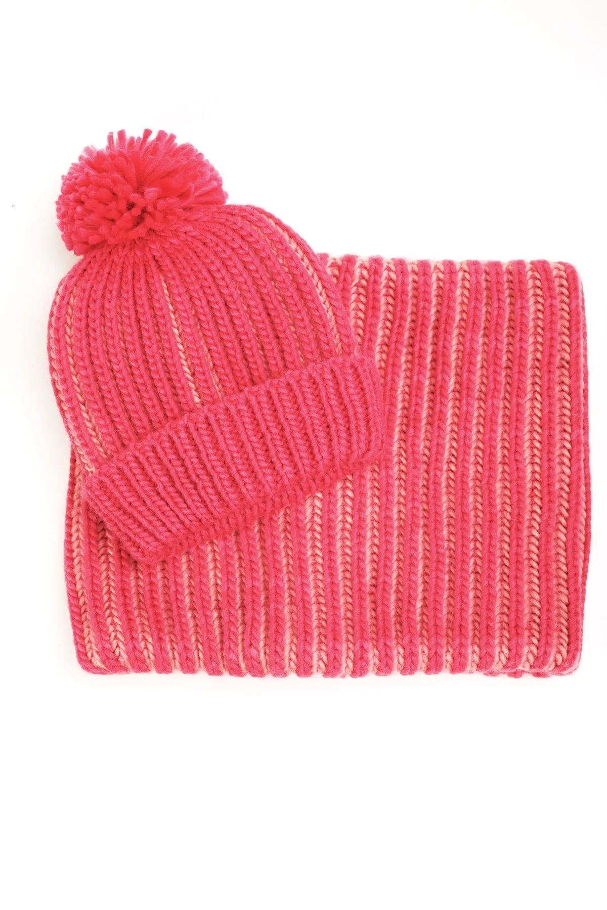 Pink Snood And Hat Boxed Gift Set