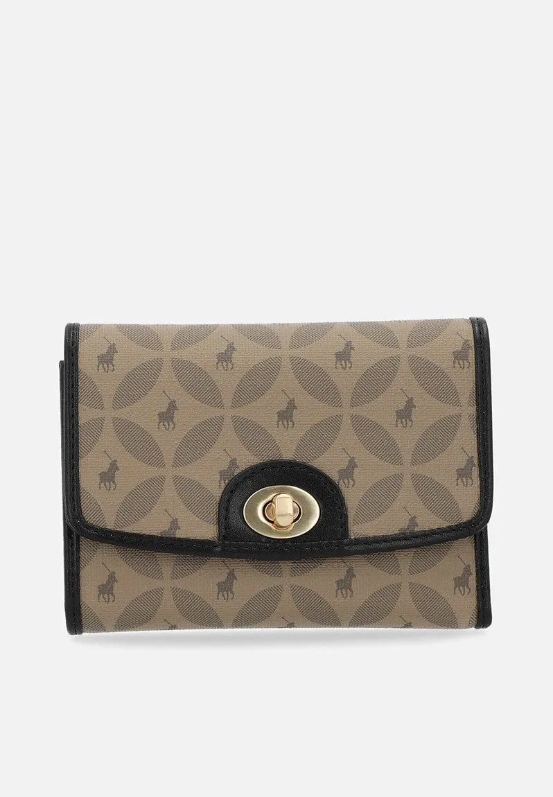 Polo Havana Compact Trifold  Purse Black