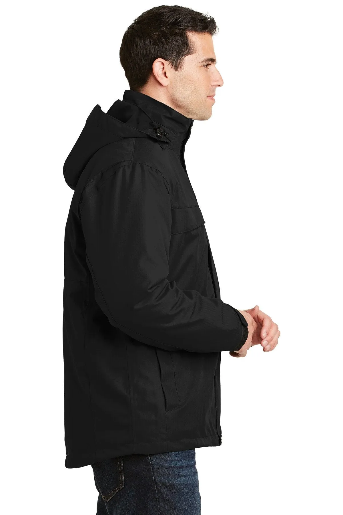 Port Authority Herringbone 3-in-1 Parka J302 Black