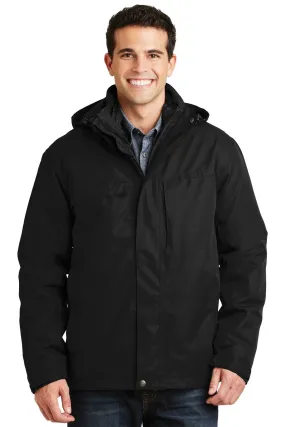 Port Authority Herringbone 3-in-1 Parka J302 Black