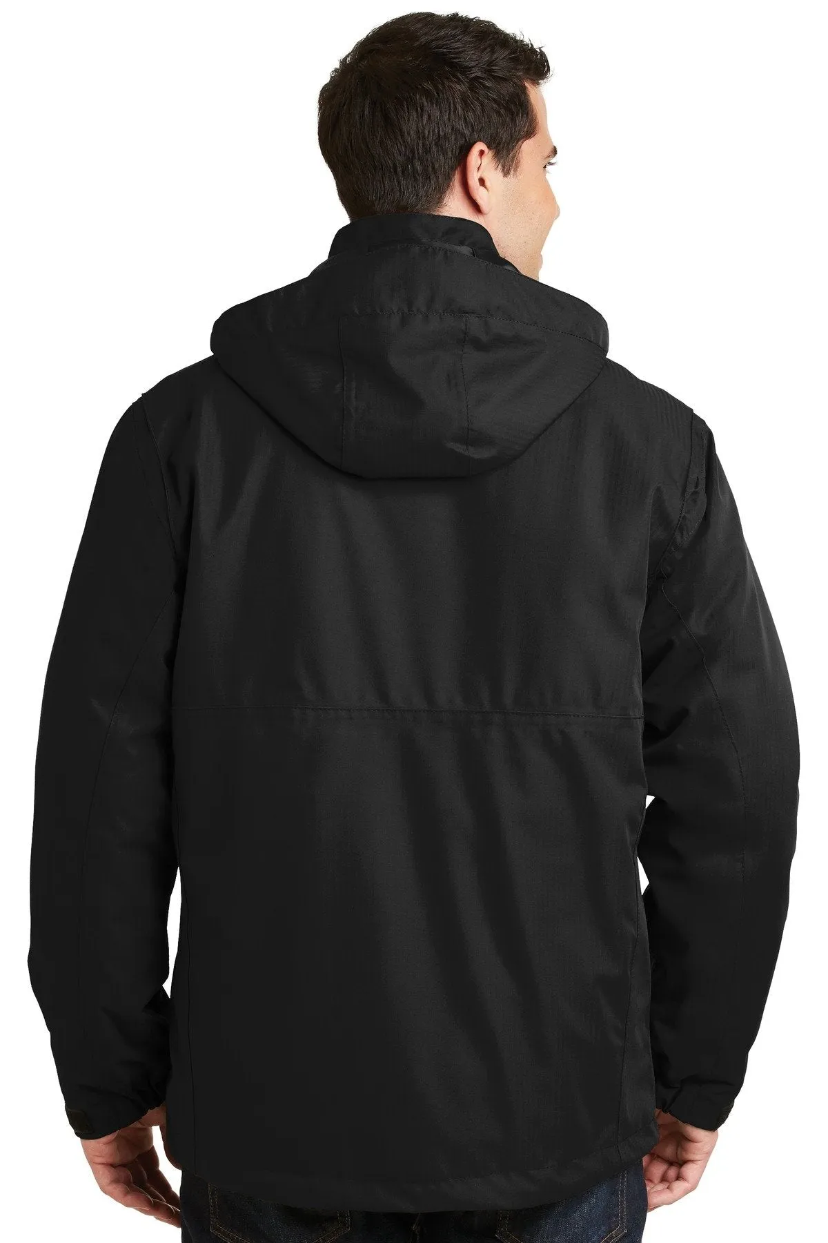 Port Authority Herringbone 3-in-1 Parka J302 Black