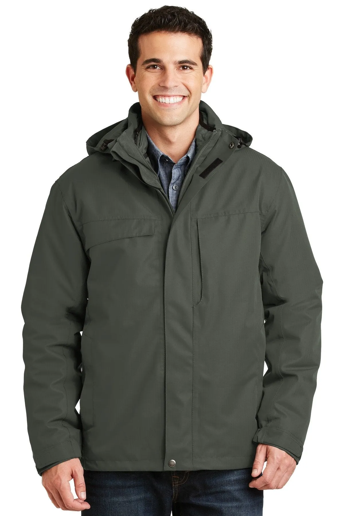 Port Authority Herringbone 3-in-1 Parka J302 Spruce Green