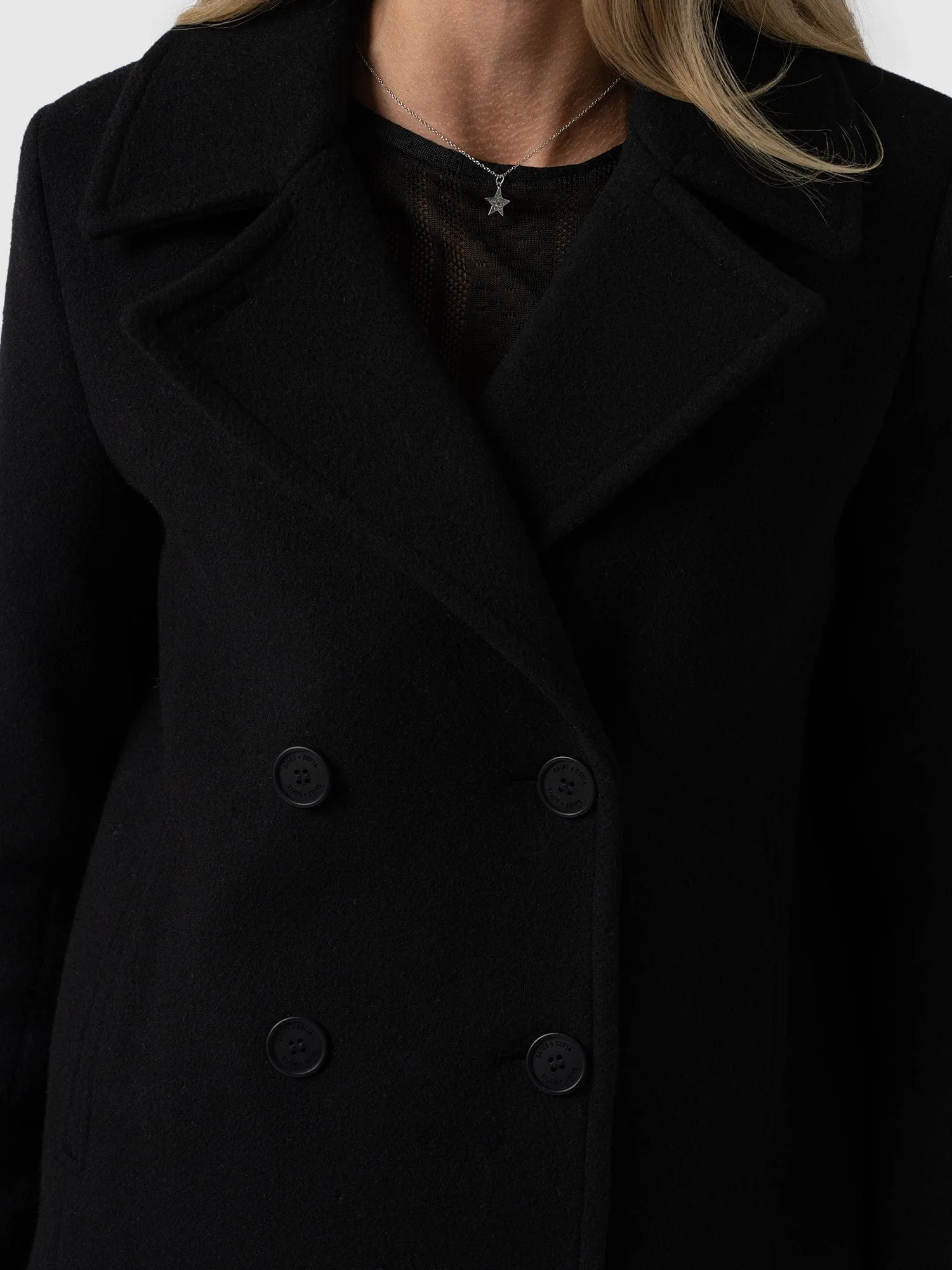 Quinn Pea Coat - Black