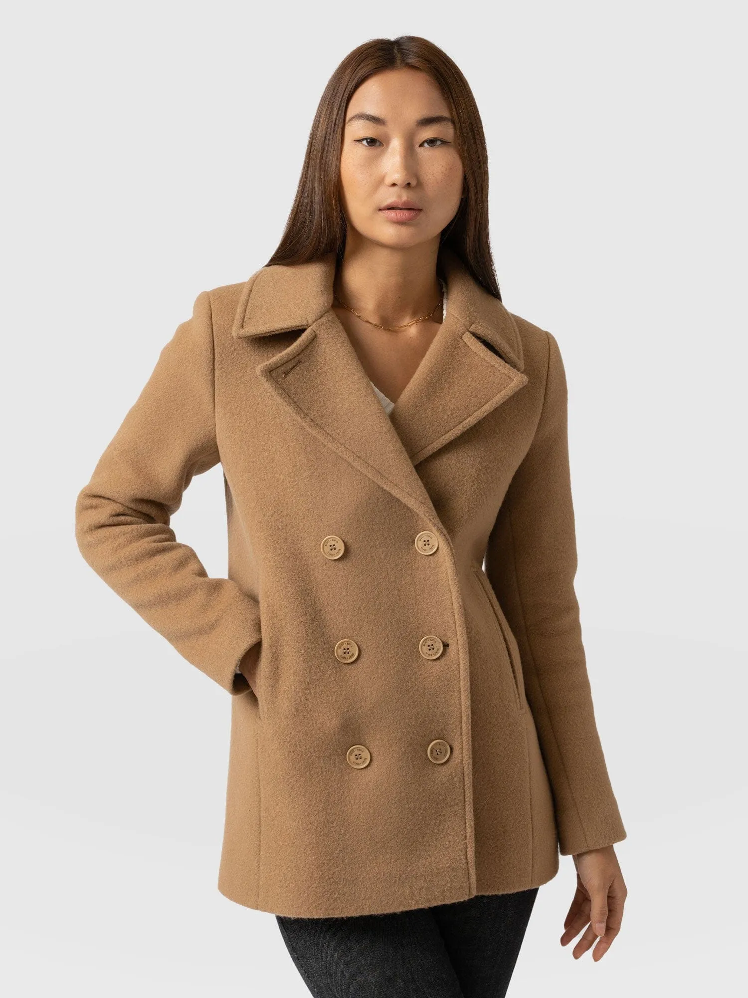 Quinn Pea Coat - Camel