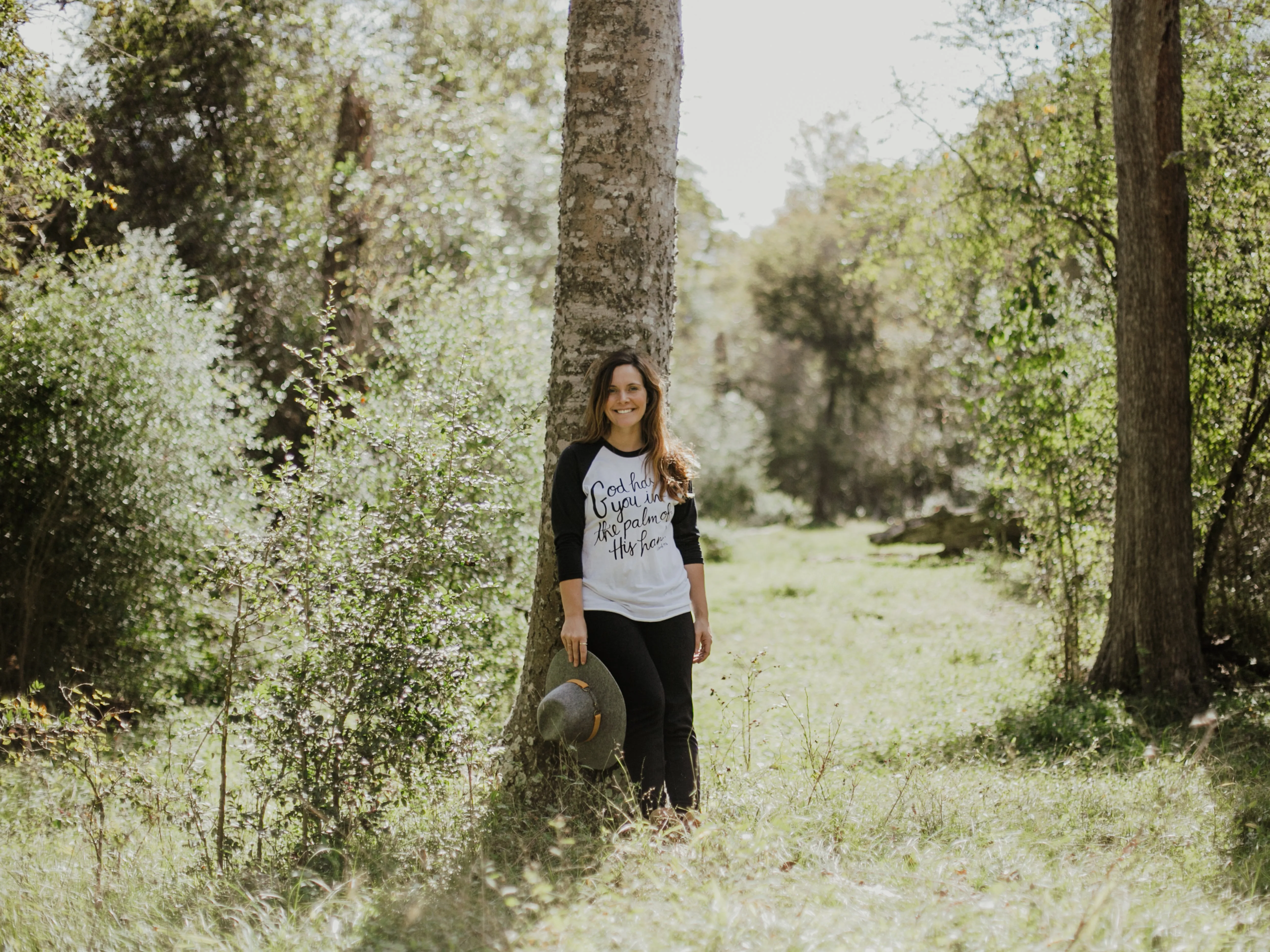 Raglan Tee -  God has you in the palm of His hand Isaiah 49:16