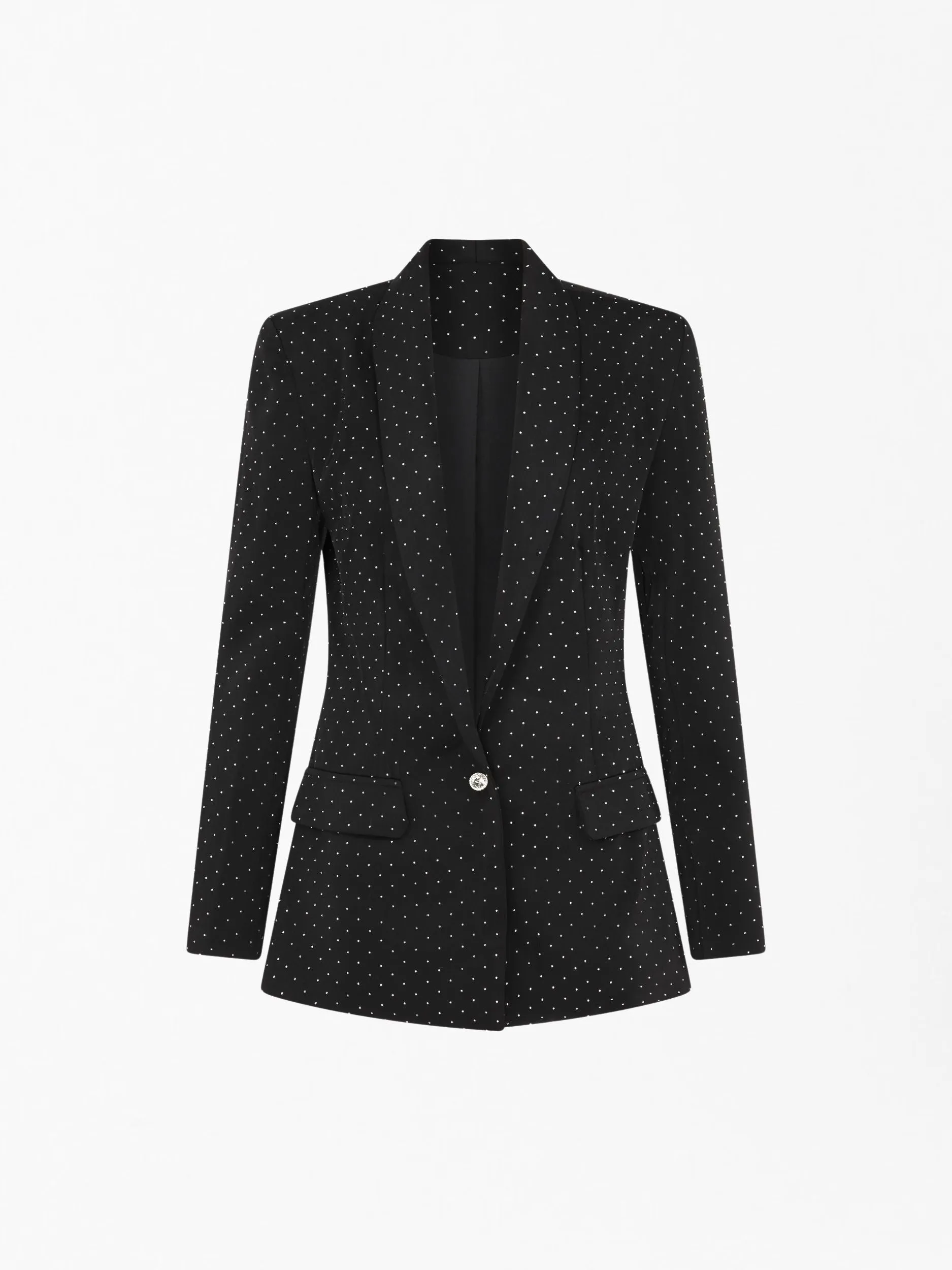 Rhinestone Embellished Blazer Jacket in Black