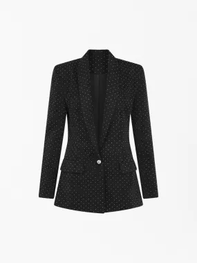 Rhinestone Embellished Blazer Jacket in Black