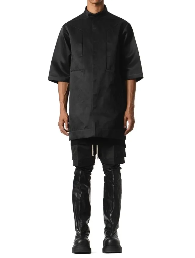 RICK OWENS  |Silk Street Style Plain Cotton Short Sleeves