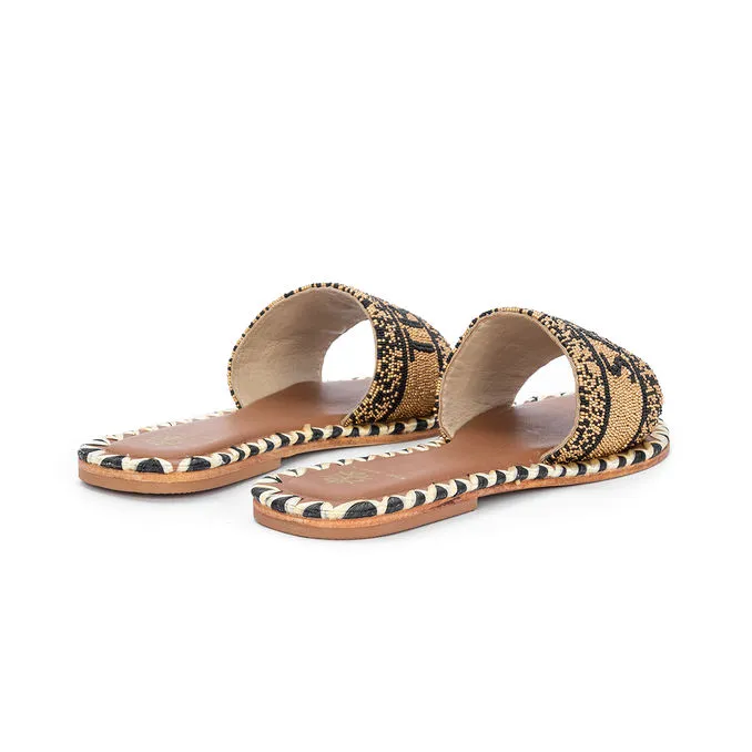 SAINT TROPEZ SANDALS Woman Gold Black