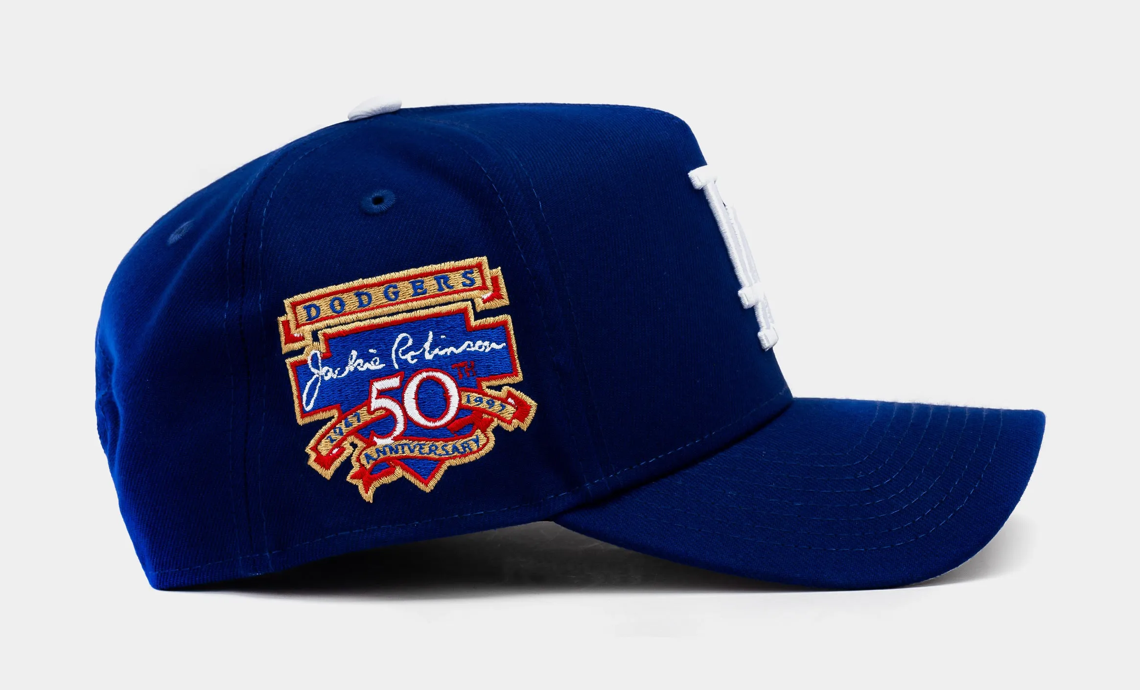 Shoe Palace Exclusive Los Angeles Dodgers x Jackie Robinson 50th Anniversary 9Forty Snapback Mens Hat (Blue/White)