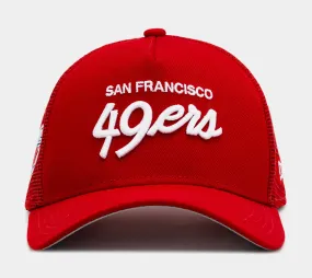 Shoe Palace Exclusive San Francisco 49ers Script 9Forty Trucker Mens Hat (Red)