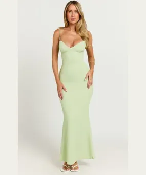 Showpo Rhaima Midi Dress - Open Back Strap Detail Dress in Sage