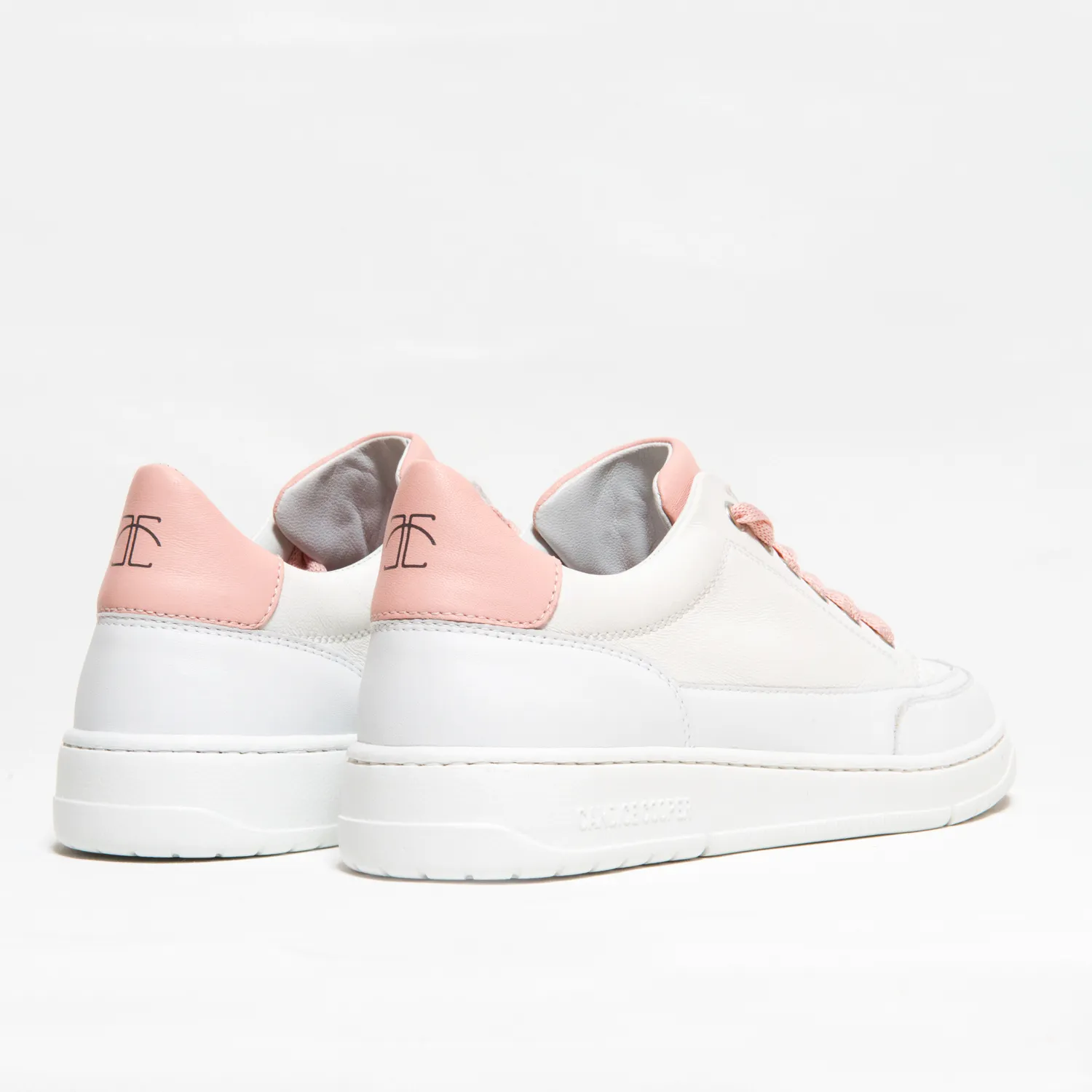 Sneakers nappa bianca linguetta rosa