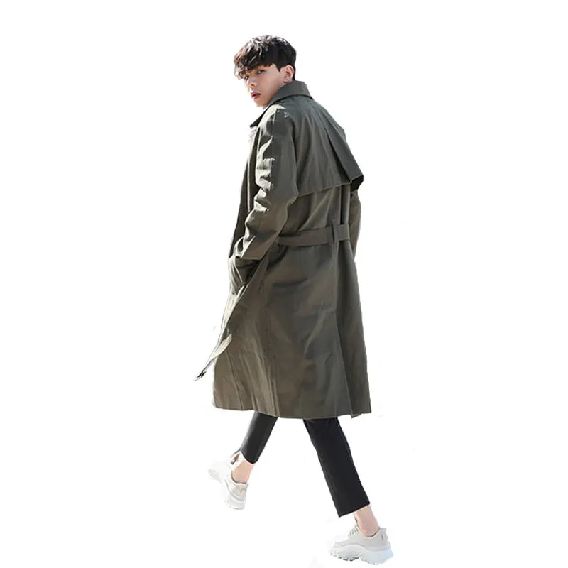 solid color lapel trench coat