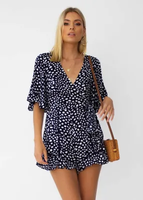 Someone Like You Playsuit - Navy Leopard