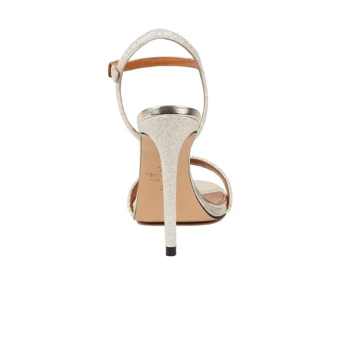 STILETTO SANDALS WITH GLITTER Woman Milk