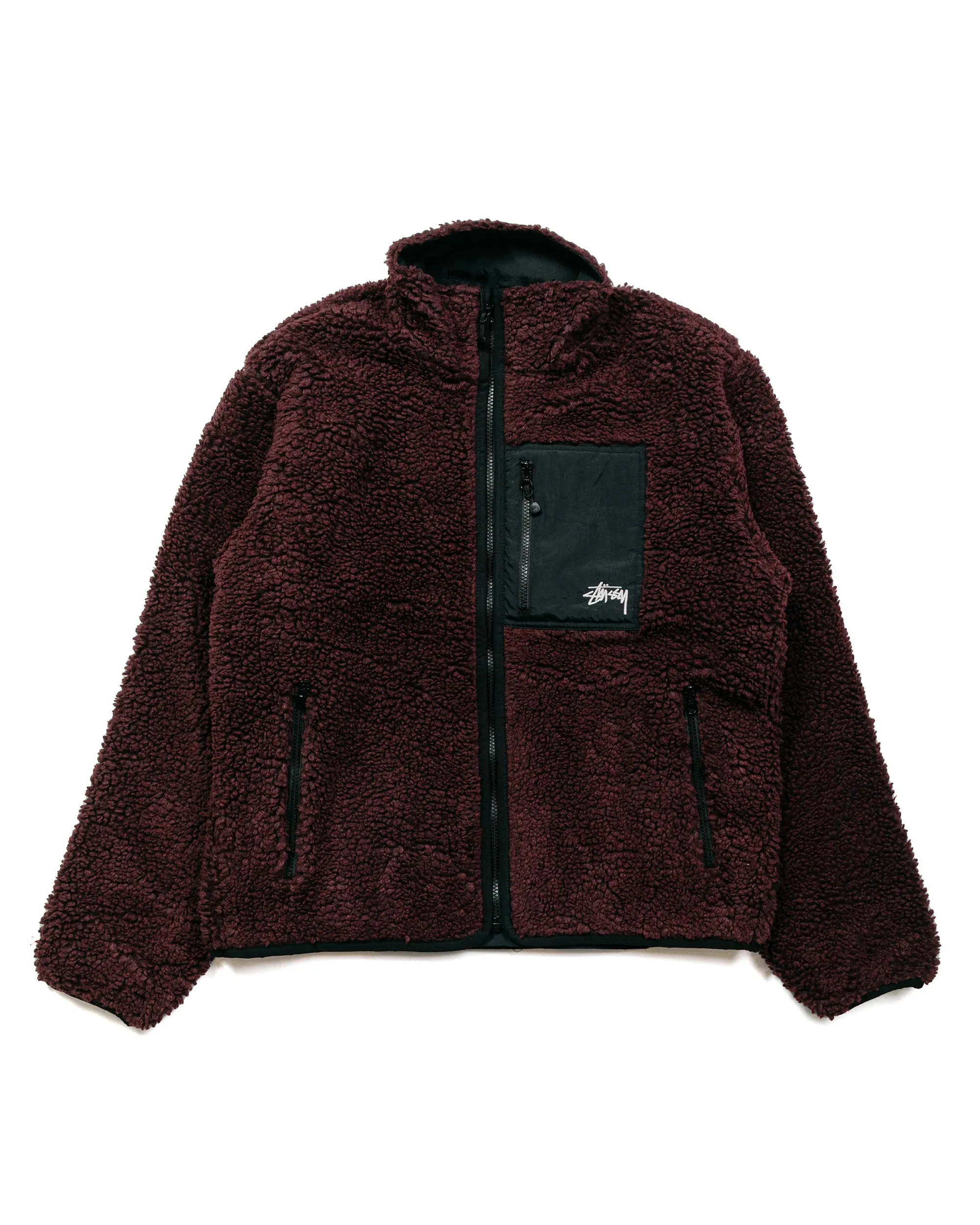 Stüssy Sherpa Reversible Jacket Burgundy