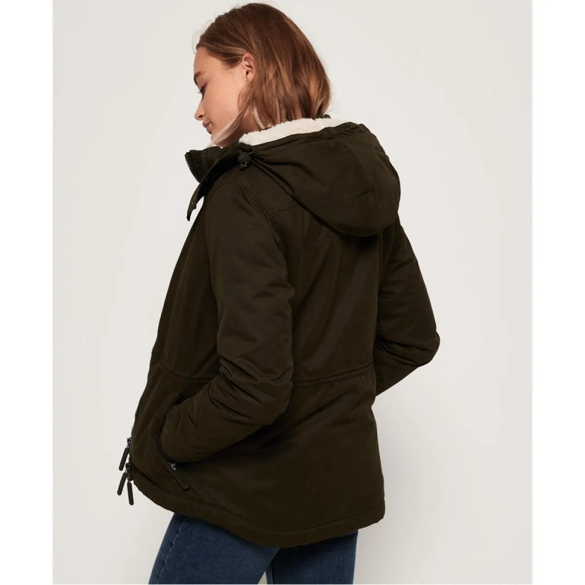 Superdry Womens Snorkle Microfibre Wind Jacket Army