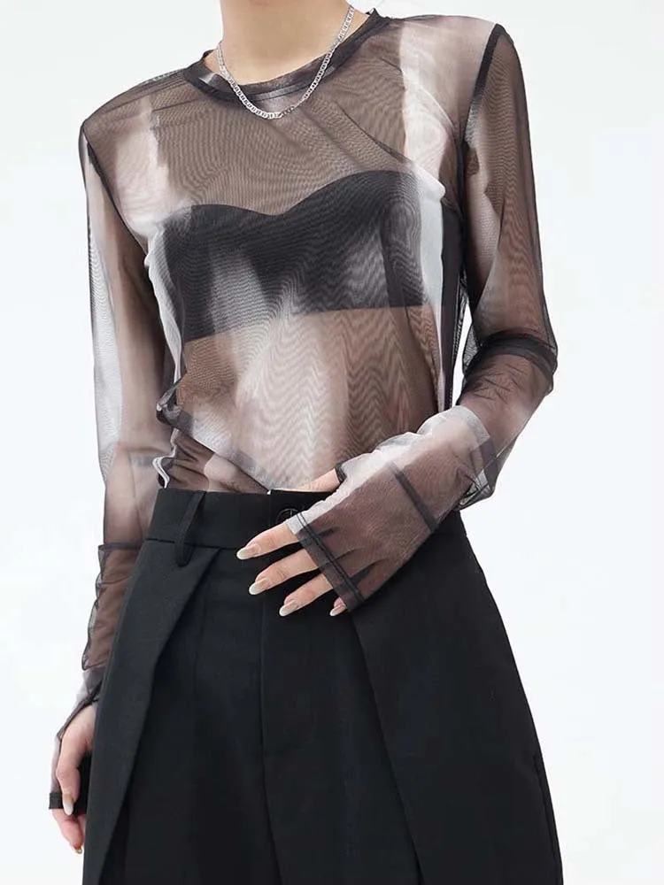 Takeo Asymmetrical Mesh Shirt