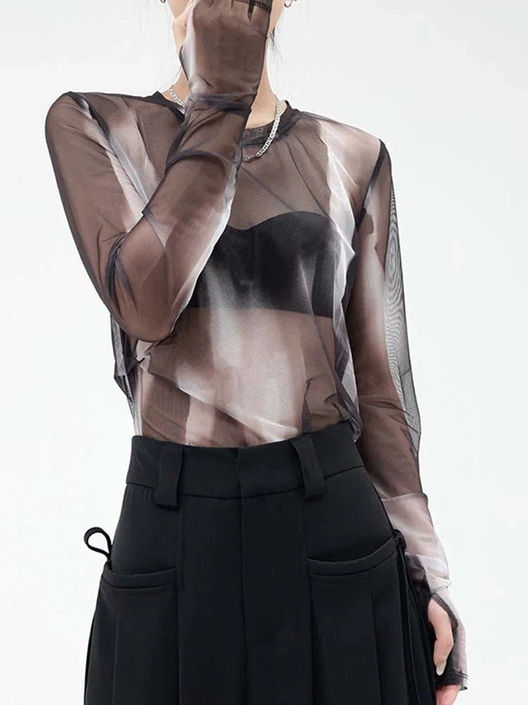 Takeo Asymmetrical Mesh Shirt