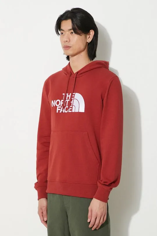 The North Face cotton sweatshirt M Light Drew Peak Pullover Hoodie men's maroon color hooded with a print NF00A0TEPOJ1