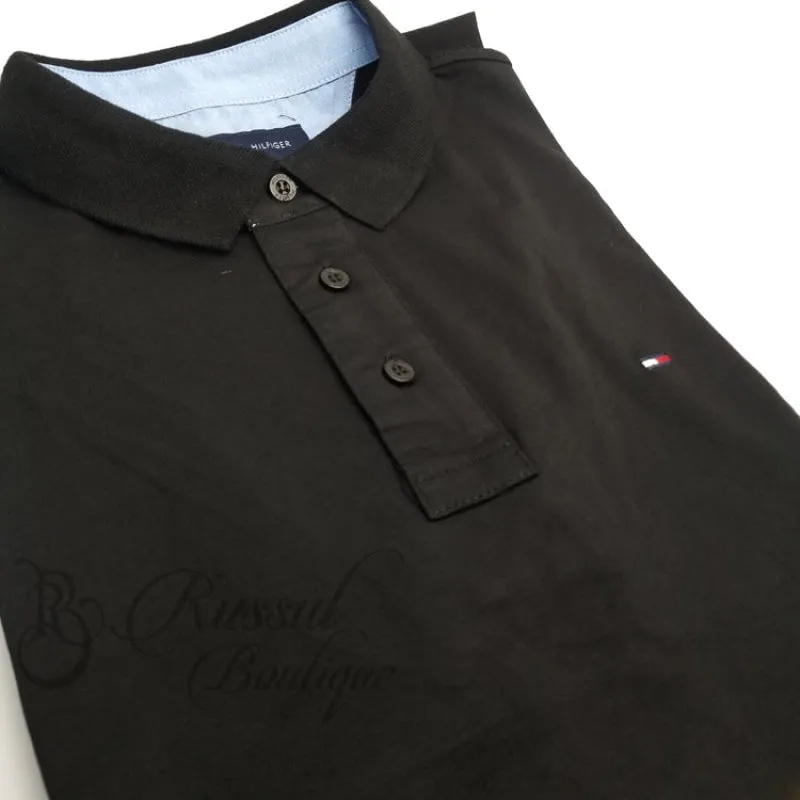 THF designer plain polo shirt | Black