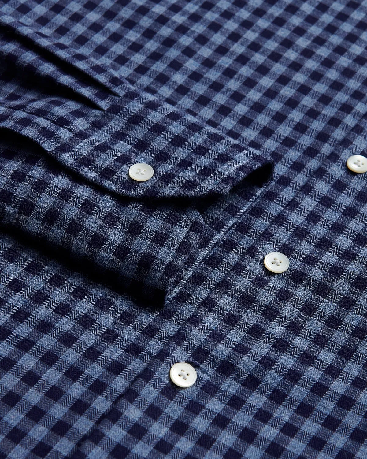 Thomas Pink Herringbone Check Shirt Navy Blue