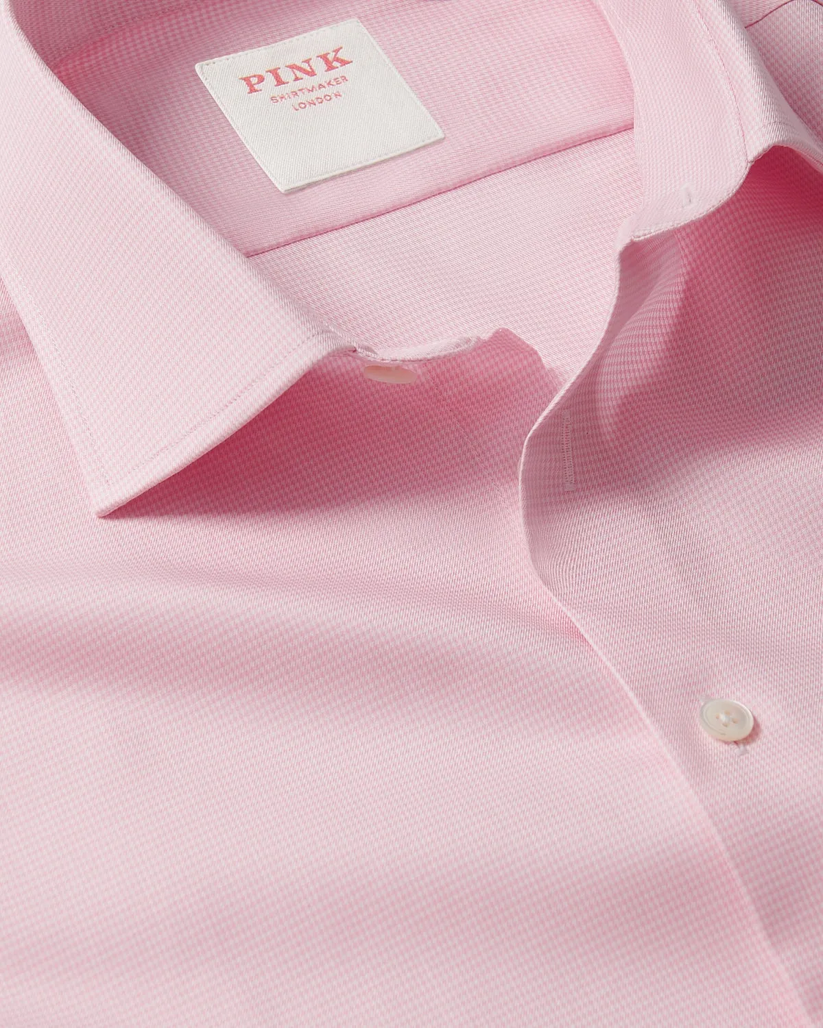 Thomas Pink Puppy Tooth Royal Twill Shirt Pink White