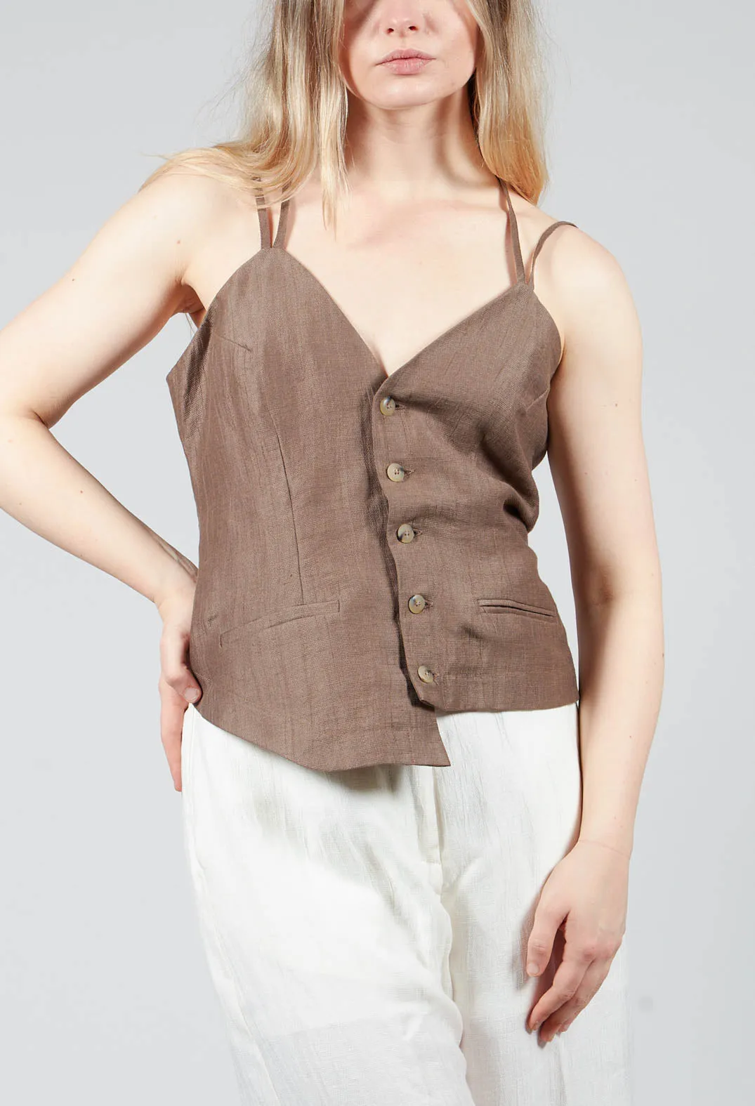 Top Vest Peressuti in Pecan