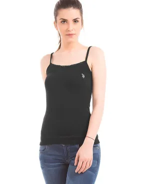 U.S. Polo Assn. Women Lace Trim Cotton Lycra Camisole