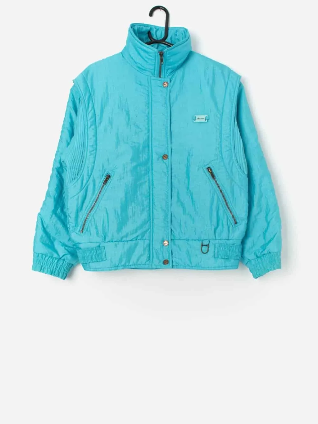 Vintage Ellesse ski puffer jacket in turquoise blue – Medium