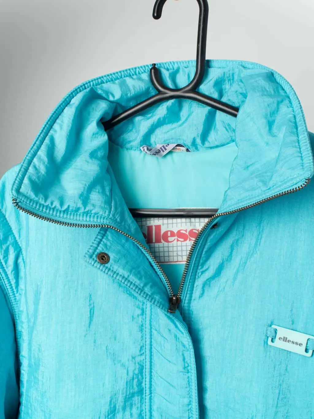 Vintage Ellesse ski puffer jacket in turquoise blue – Medium