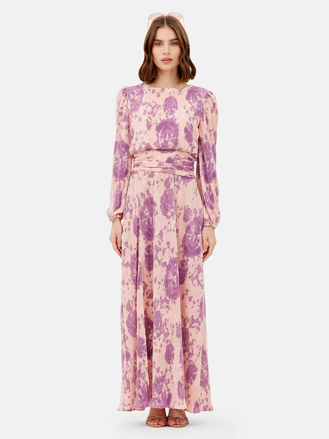 Violet Pleated Maxi Dress